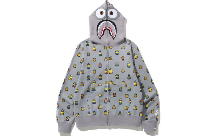 

Толстовка с капюшоном BAPE X Minions Shark Full Zip White A Bathing Ape, белый