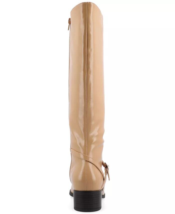 Женские сапоги для верховой езды Rhianah Wide Width Wide Calf Heel с высоким коленом Journee Collection, коричневый/бежевый — фото 3