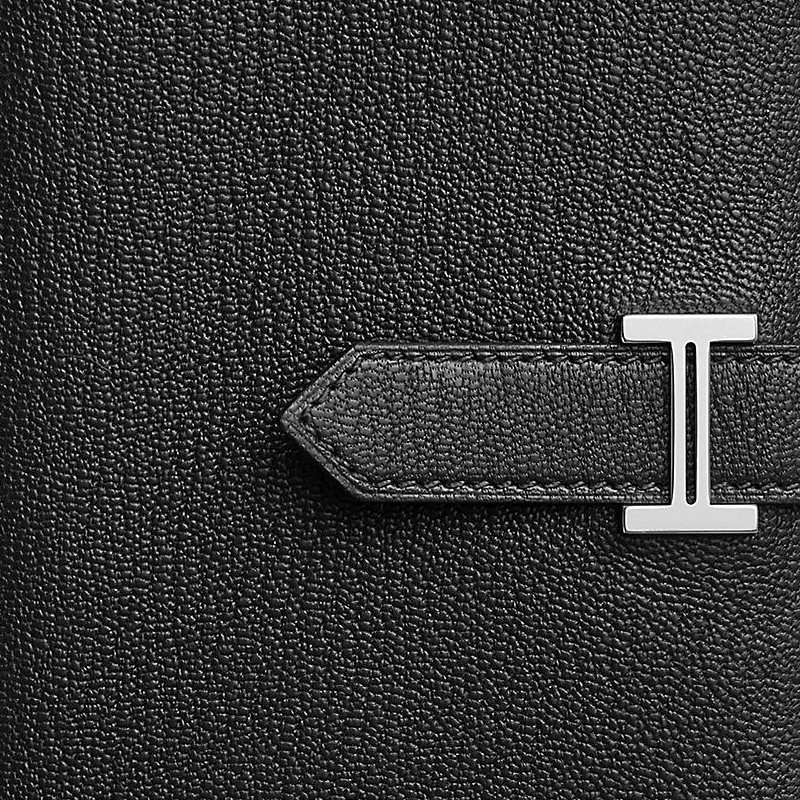 HERMES Кошелёк из козьей кожи Bearn Chevre Mysore женский 89 Noir Black — фото 3