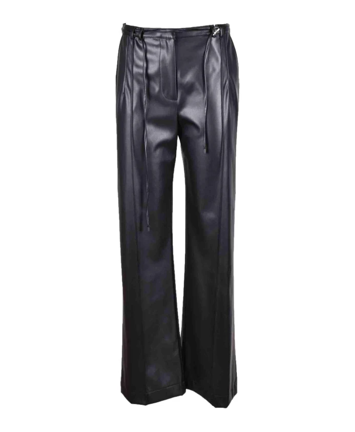 

Черные широкие брюки из искусственной кожи Patrizia Pepe, черный