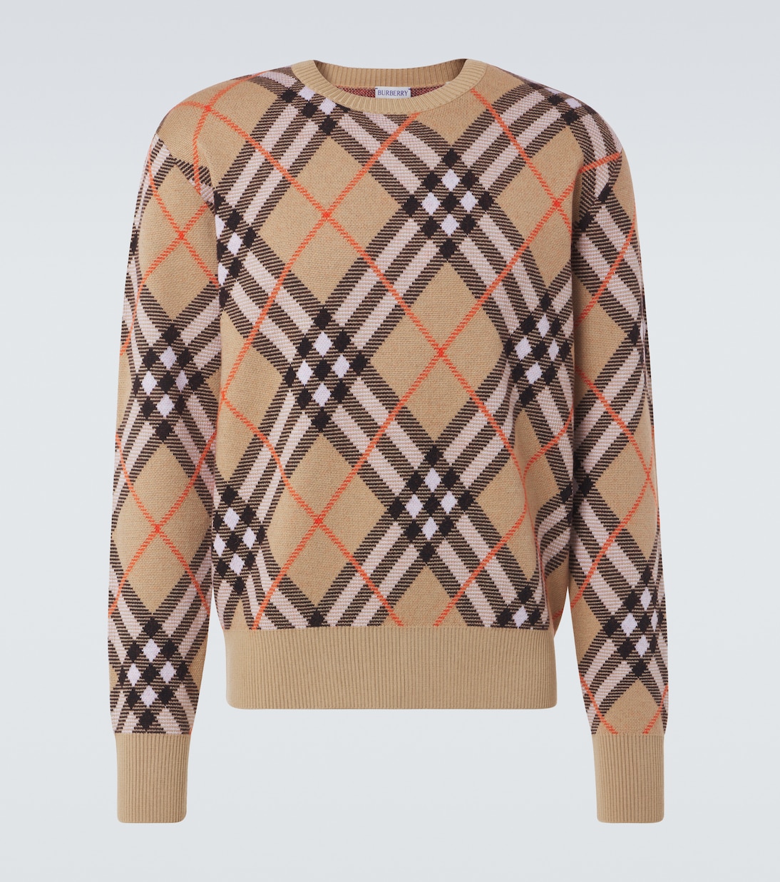 

Свитер Burberry Check из смесовой шерсти Burberry, Sand Ip Check