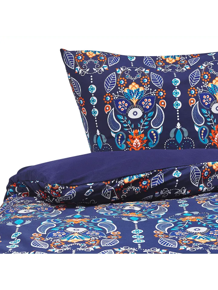 

Постельное белье Beliani 3 tlg MADRONA, цвет blau/weiß/orange