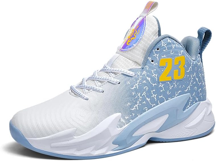 

Баскетбольные кроссовки для мальчика, легкие модные кеды Jevaloo, белый/серый