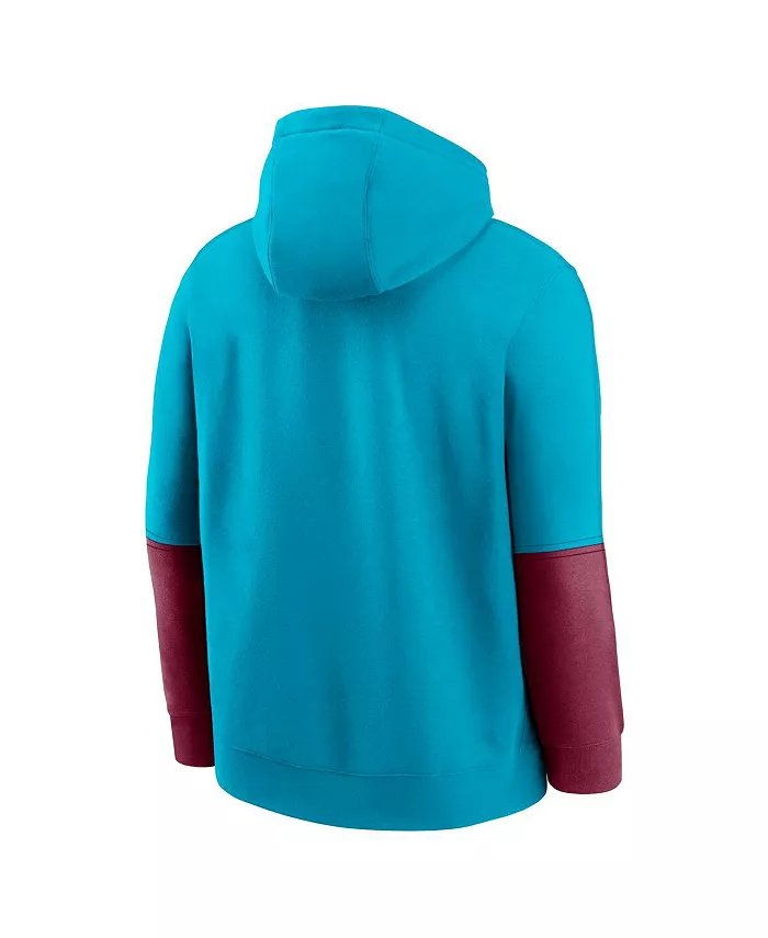 Мужская бирюзовая/гранатовая толстовка с капюшоном Florida State Seminoles 2024 Sideline Club Fleece Pullover Hoodie Nike — фото 2