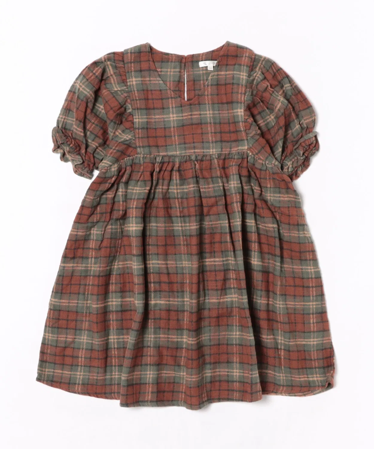 Платье-дресс V-образным вырезом Rylee + Cru Holiday Plaid коричневый