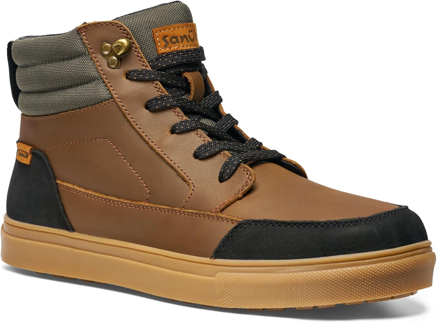 

Мужские ботинки Sanuk Post Up, Кожаные мужские ботинки средней высоты, Стелька для комфорта, коричневый