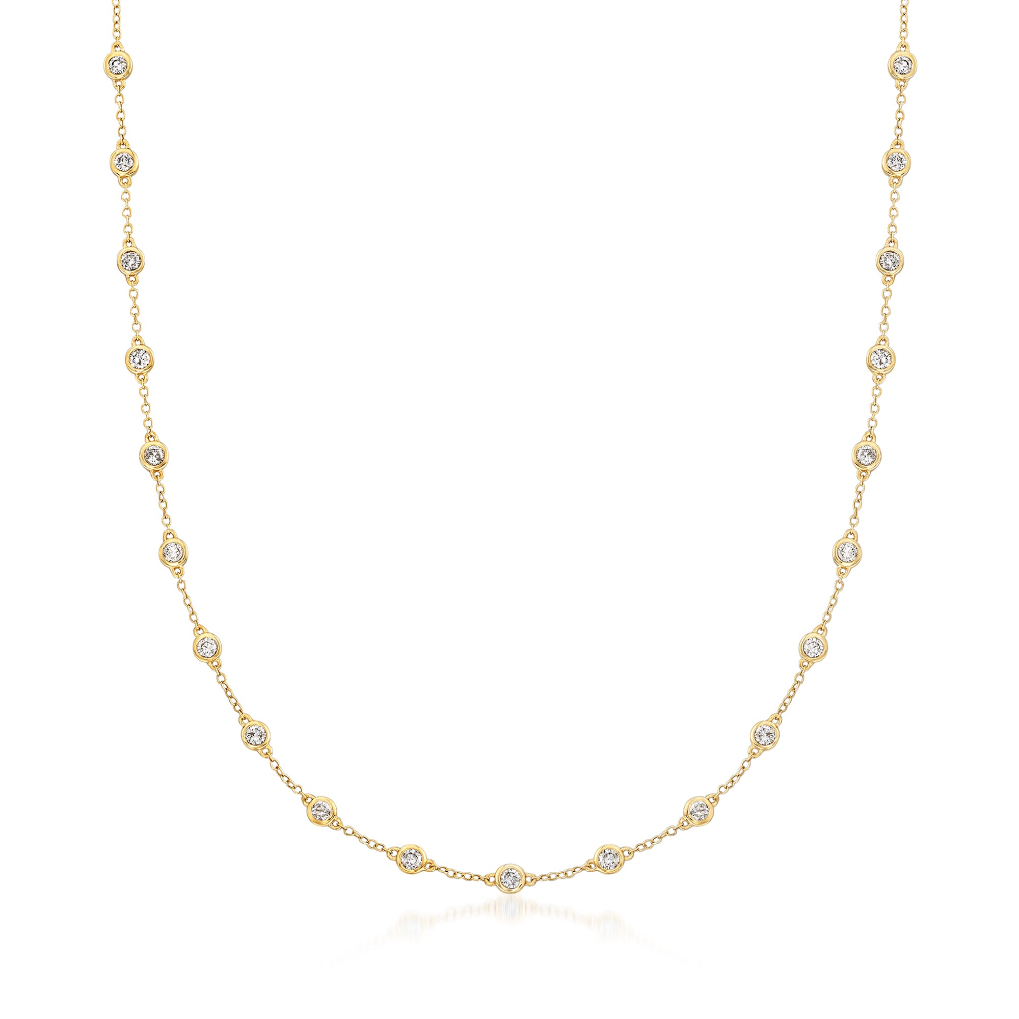 

Колье Ross-Simons с бриллиантами в оправе из 14-каратного желтого золота Ross-Simons, 36 In