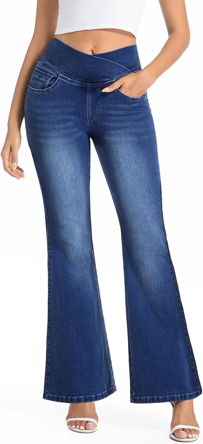 

VX VONXURY джинсы для женщин, Stretchy High Waisted Bootcut