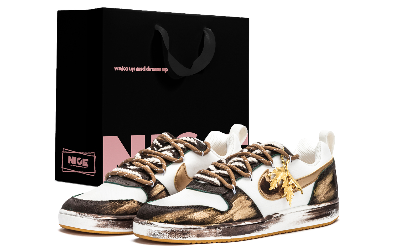 

Nike Кроссовки для скейтбординга Court Borough Abrasion Resistant Low top мужские Gold Brown