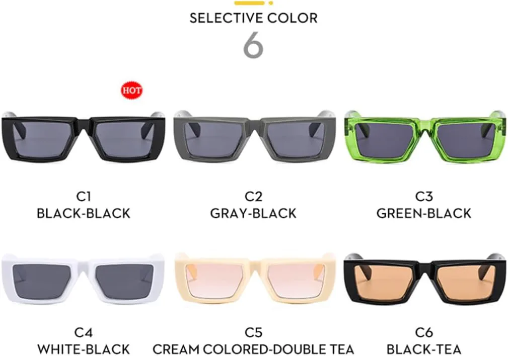 

Винтажные прямоугольные солнцезащитные очки для женщин в стиле панк, маленькая оправа, мужские очки с защитой от УФ-излучения UV400, модные VFDHN, Tyj160-6