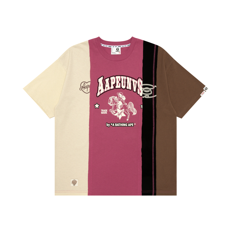 

Футболка *A Bathing APE с цветными блоками Aape, Burgundy Bdx