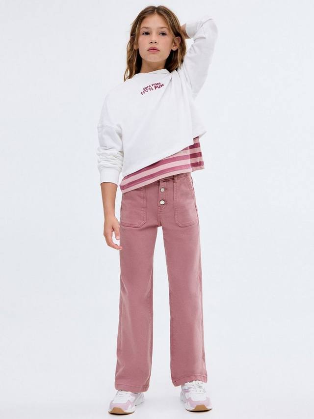 

Детские джинсы утилити в стиле деним Mango, Pink