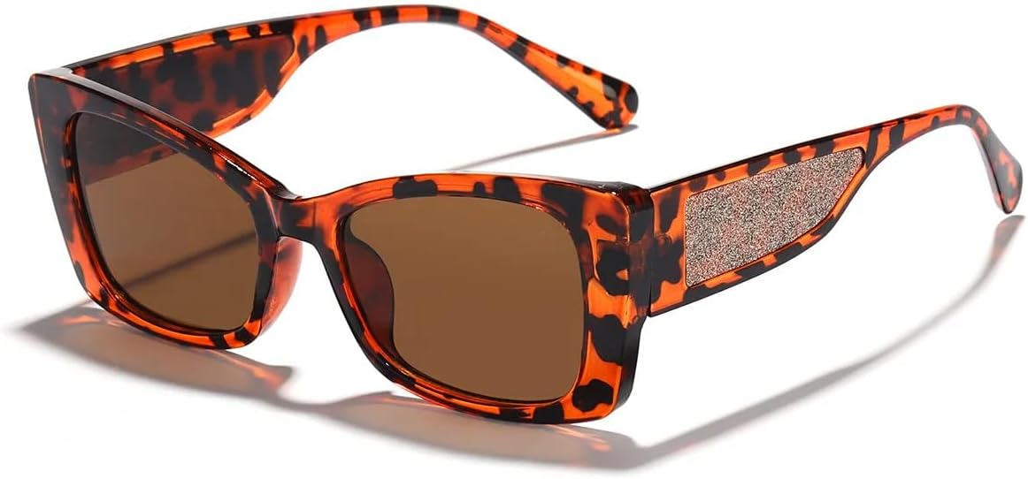 

Солнцезащитные очки с защитой UV400 | «Кошачий глаз», большая оправа, панк-стиль, разноцветные линзы | для женщин и мужчин, для занятий спортом на открытом воздухе и вождения DSVIGF, Leopard Tea