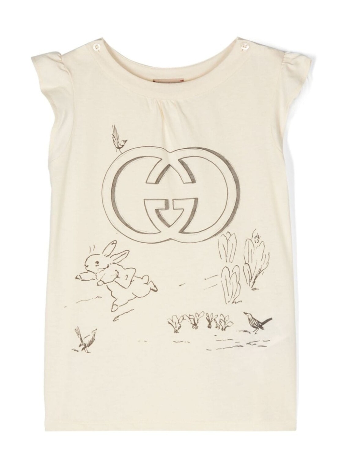 

Gucci Kids футболка с логотипом, нейтральный цвет
