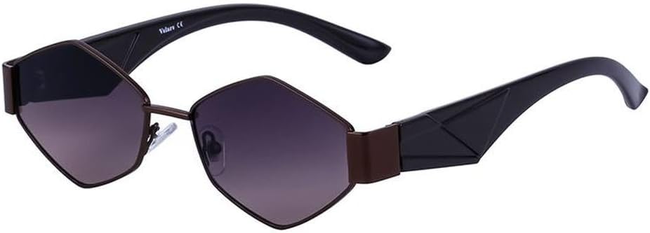 

Солнцезащитные очки в стиле панк с многоугольной оправой, маленькие, для женщин и мужчин, роскошные винтажные солнцезащитные очки для женщин, ретро-очки LVTFCO, C5 Brown Gray