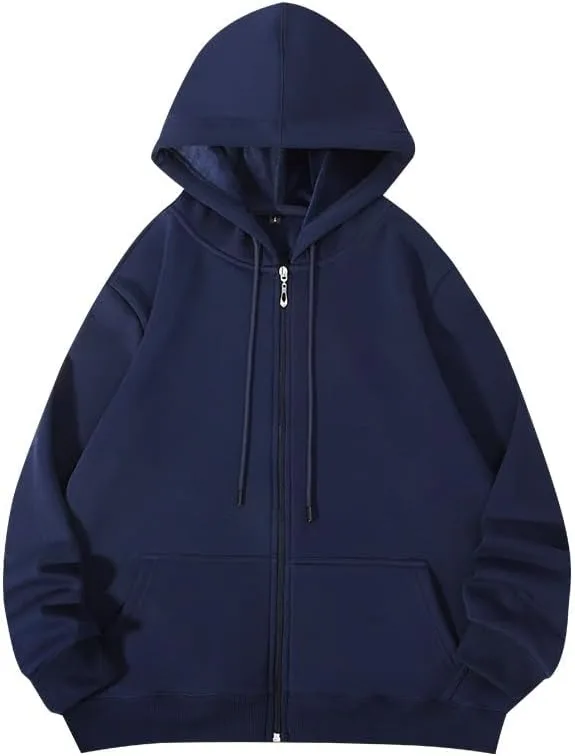 

Мужская флисовая худи на молнии slim fit LUORUAN