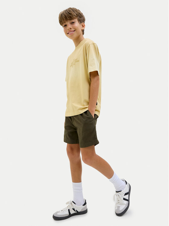 Шорты свободного кроя из ткани Jaiden 12275023 Jack&Jones Junior, хаки — фото 4