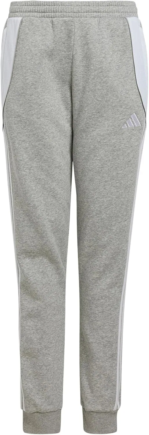 Детские спортивные штаны Adidas Tiro 24, средне-серый меланж/белый