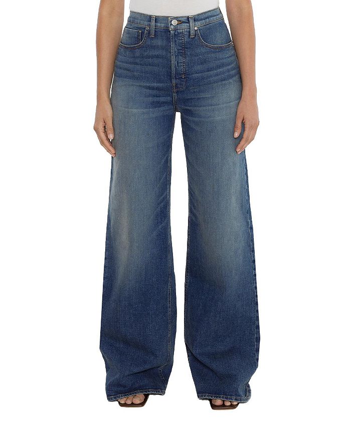 

Джинсы с высокой посадкой Phoenix Wide Leg в денимовой стирке Rudes Denim, синий