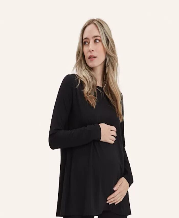 

Футболка Nicolette с вырезом-лодочкой для беременных NOM Maternity, черный