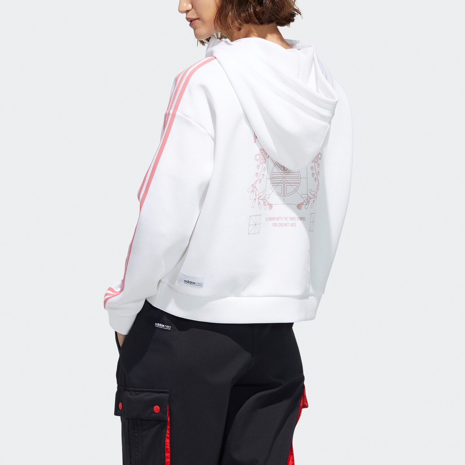 Толстовка женская белая Adidas Neo — фото 3