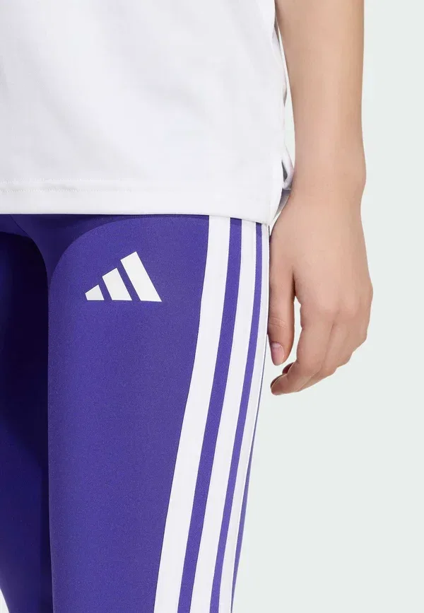 Леггинсы Adidas Performance Jg essential 3 stripes legging, чисто-фиолетовый белый — фото 3