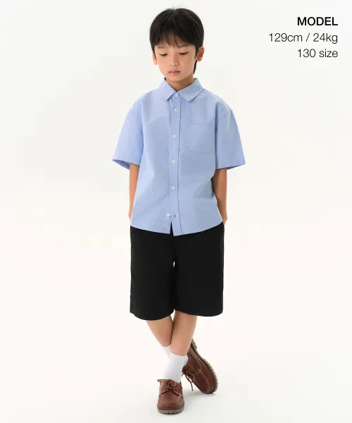 Детские широкие хлопковые шорты MUSINSA STANDARD KIDS чёрные — фото 2