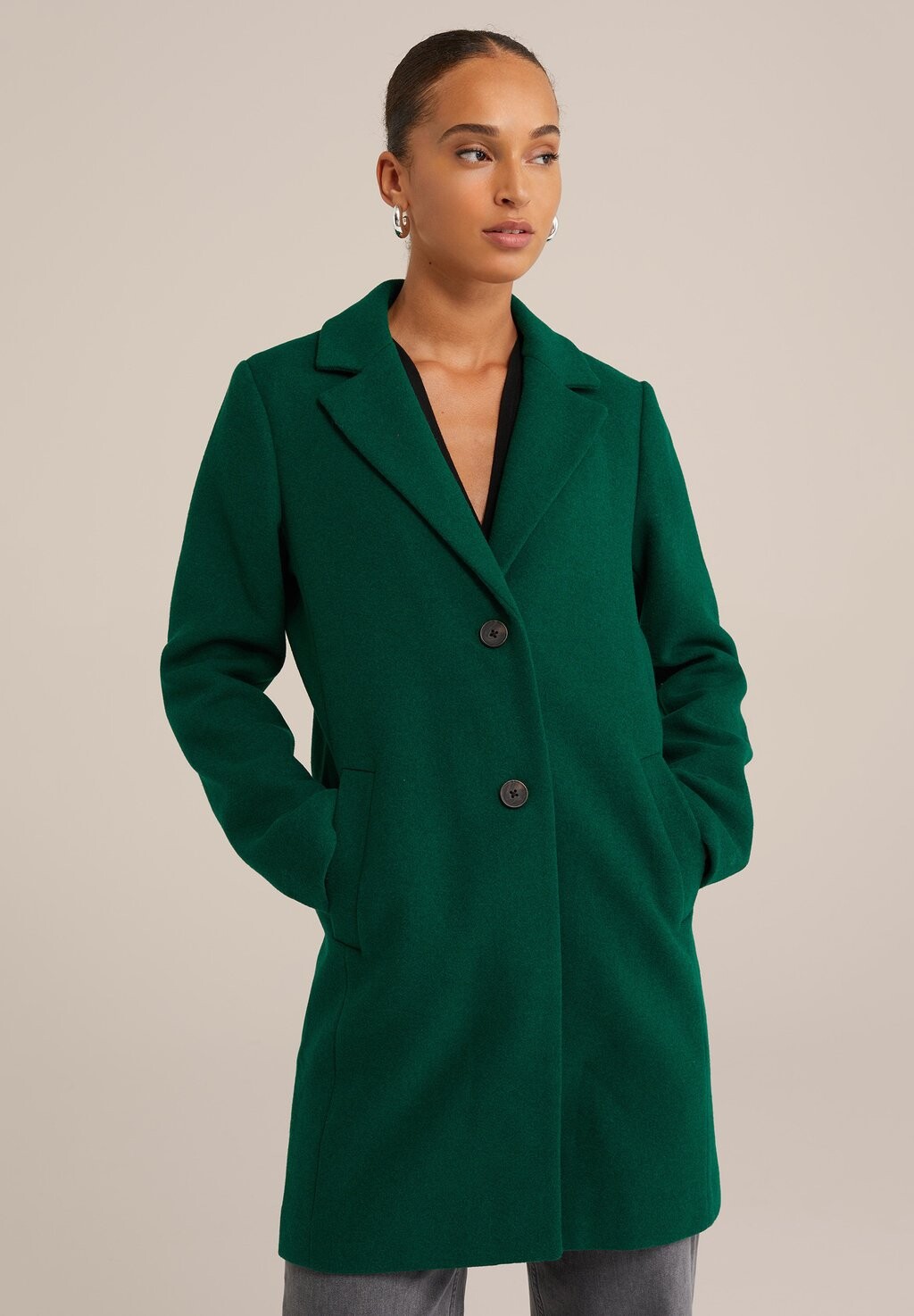 

Короткое пальто WE Fashion, зеленый