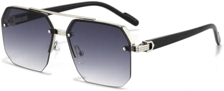 

Женские солнцезащитные очки без оправы, прямоугольной формы, модные солнцезащитные очки для женщин, классические очки с защитой от УФ-излучения UV400 MTZJH, Silver Grey