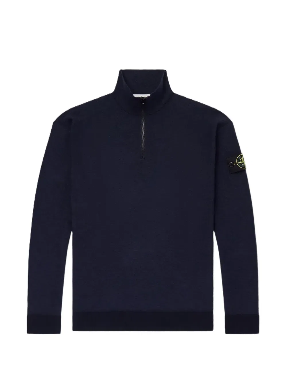 Свитер на молнии с аппликацией в виде логотипа Stone Island, синий