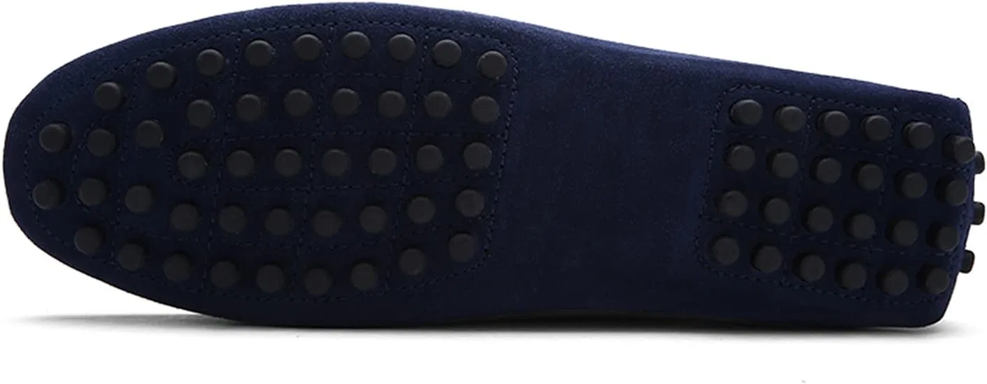 Мокасины мужские повседневные на шнуровке из замши, Loafers Blue LITNERMIA — фото 4