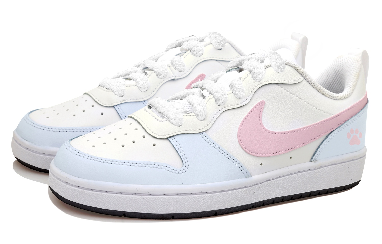 Nike Court Borough Synthetic Leather Cushioning, Wear Resistant Low top Kids' Skateboarding Shoes Ecru Teenagers — фото 4
