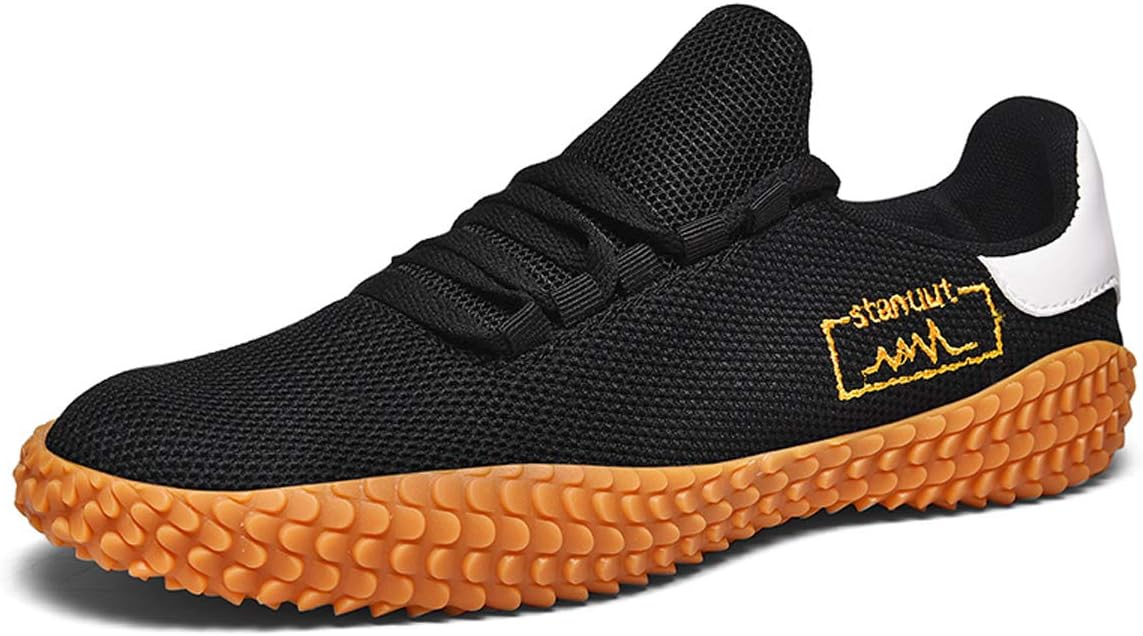 

Мужские дышащие легкие кроссовки из сетки, спортивная обувь с модным дизайном, нескользящие для ежедневных прогулок и походов Ilinxuan, черный