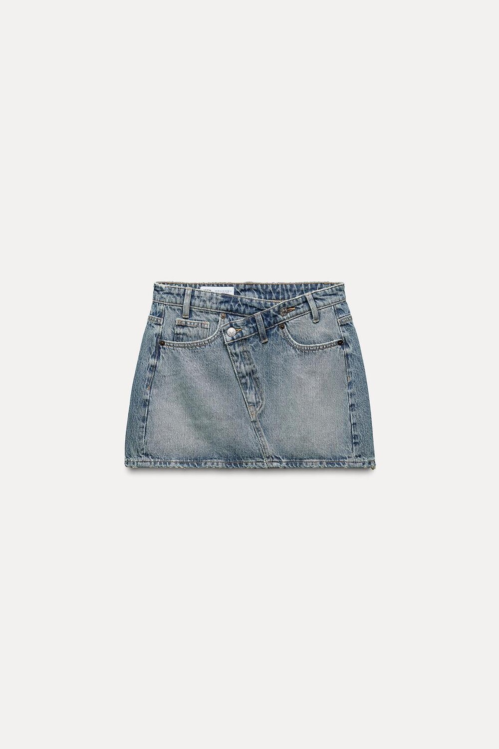 

Мини-юбка из джинсовой материала trf ZARA, синий