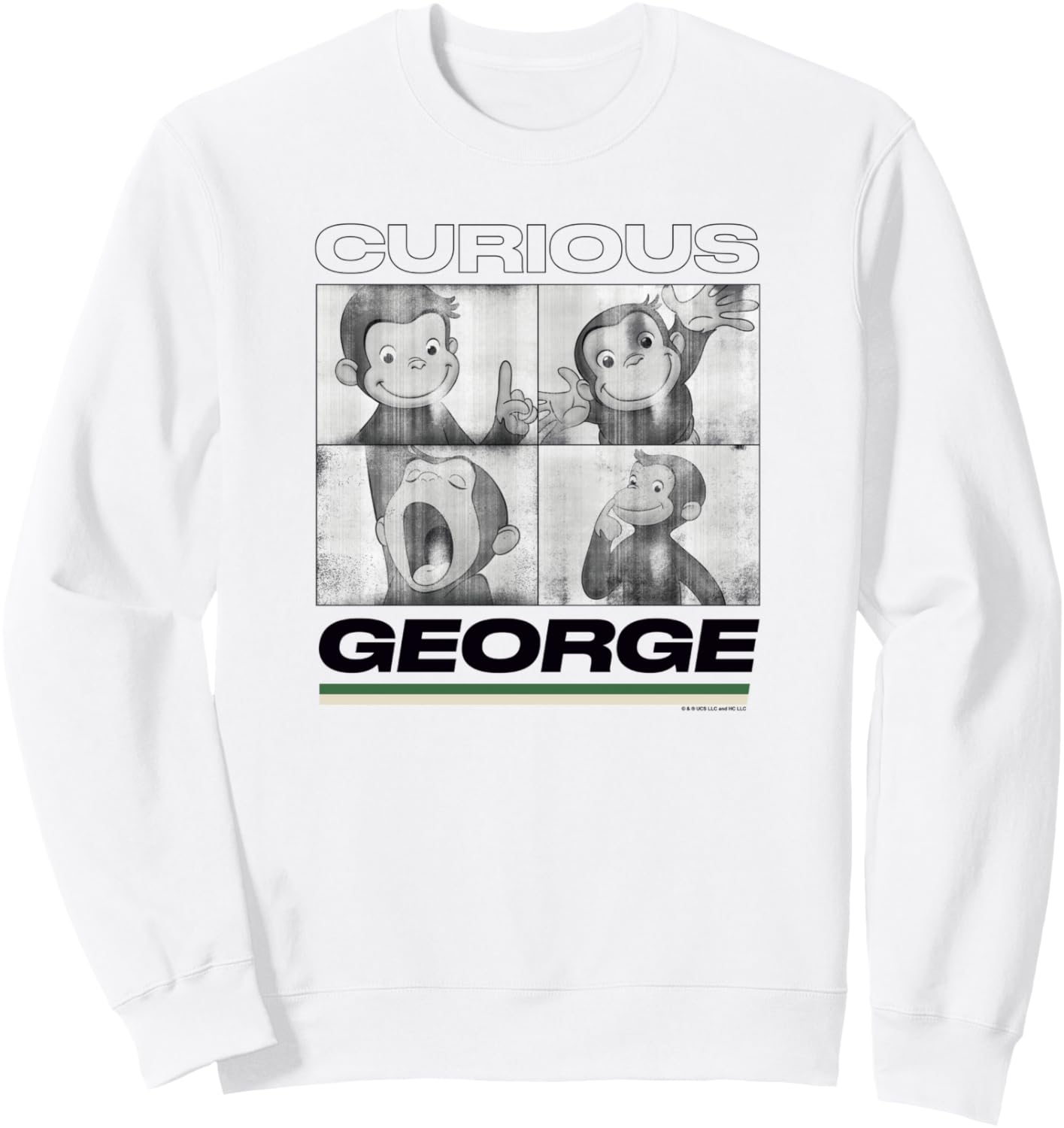 

Винтажная толстовка с изображением Джорджа из мультфильма Любопытный Джордж, серая, размер S Curious George