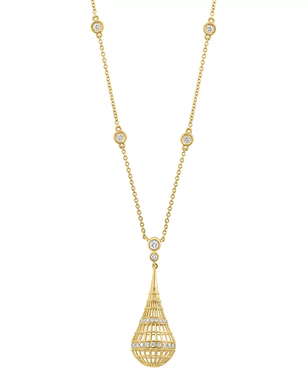 

Ожерелье с ажурным кулоном в форме капли с бриллиантами, 18 дюймов (1/2 карата) из 14-каратного золота Effy Collection, gold