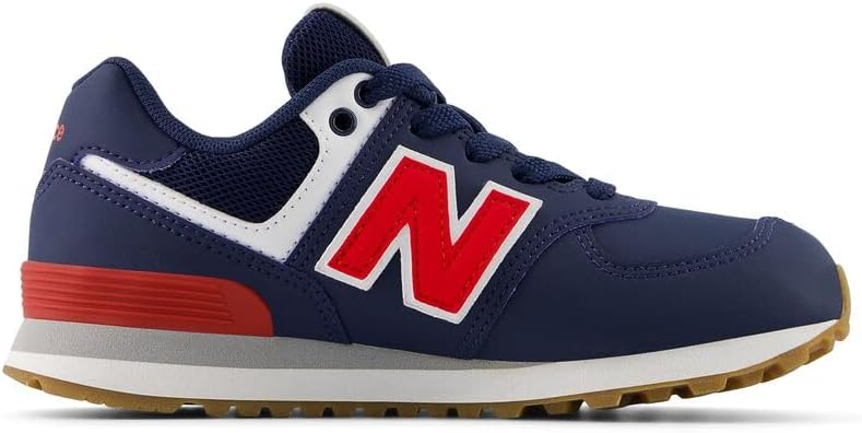 Кроссовки New Balance Kids' 574 V1 на шнуровке, красный — фото 3