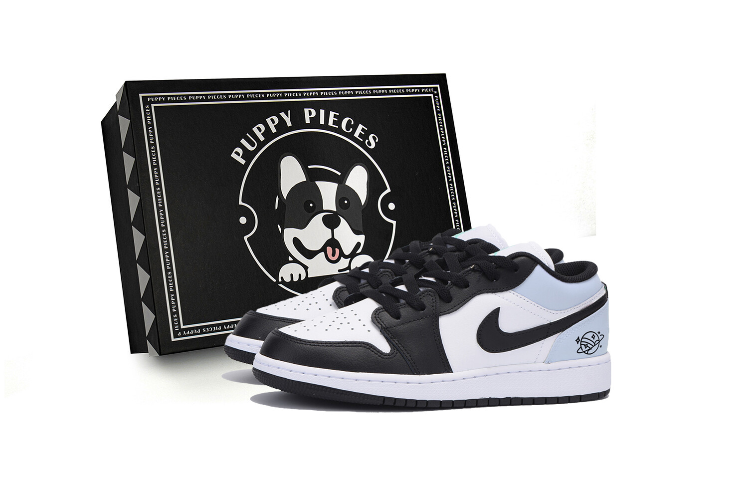 

Кроссовки Air Jordan 1 Vintage Basketball Shoes Women's Low-top Black/Blue, черный