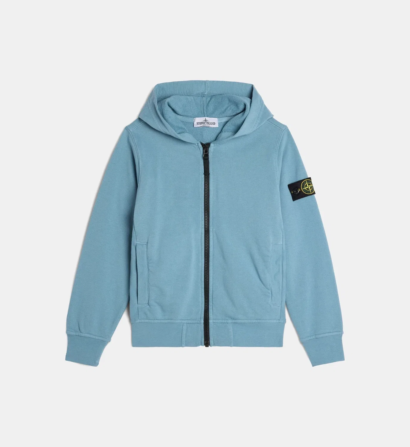 Фирменная толстовка на молнии из хлопка Stone Island, синий