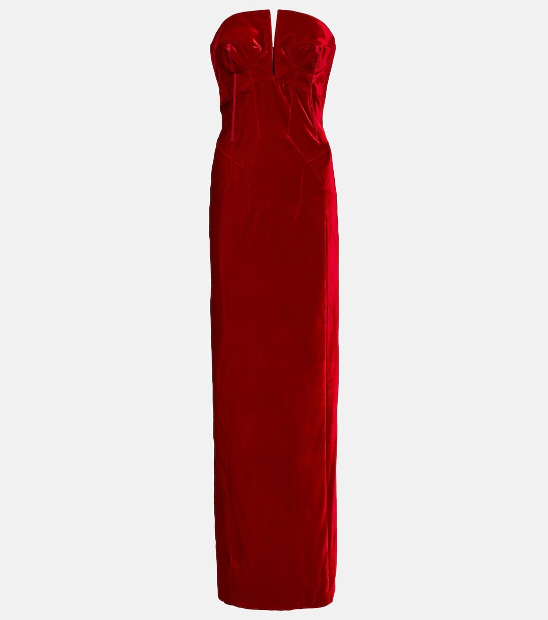

Бархатное платье без бретелек Tom Ford, красный