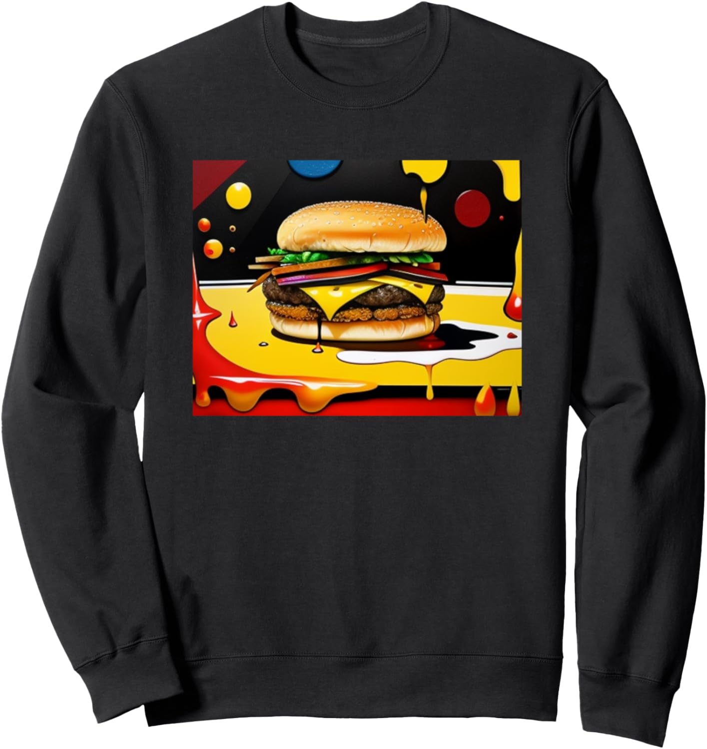 

Яркая толстовка с изображением чизбургера и фастфуда для любителей чизбургеров Cheeseburger - Food Men Women Kids Boys Girls Gift, черный