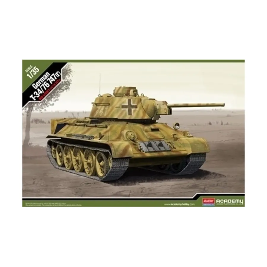 

Немецкий Т-34/76 747(р), WWII Model Kit (1:35) (Academy Hobby)