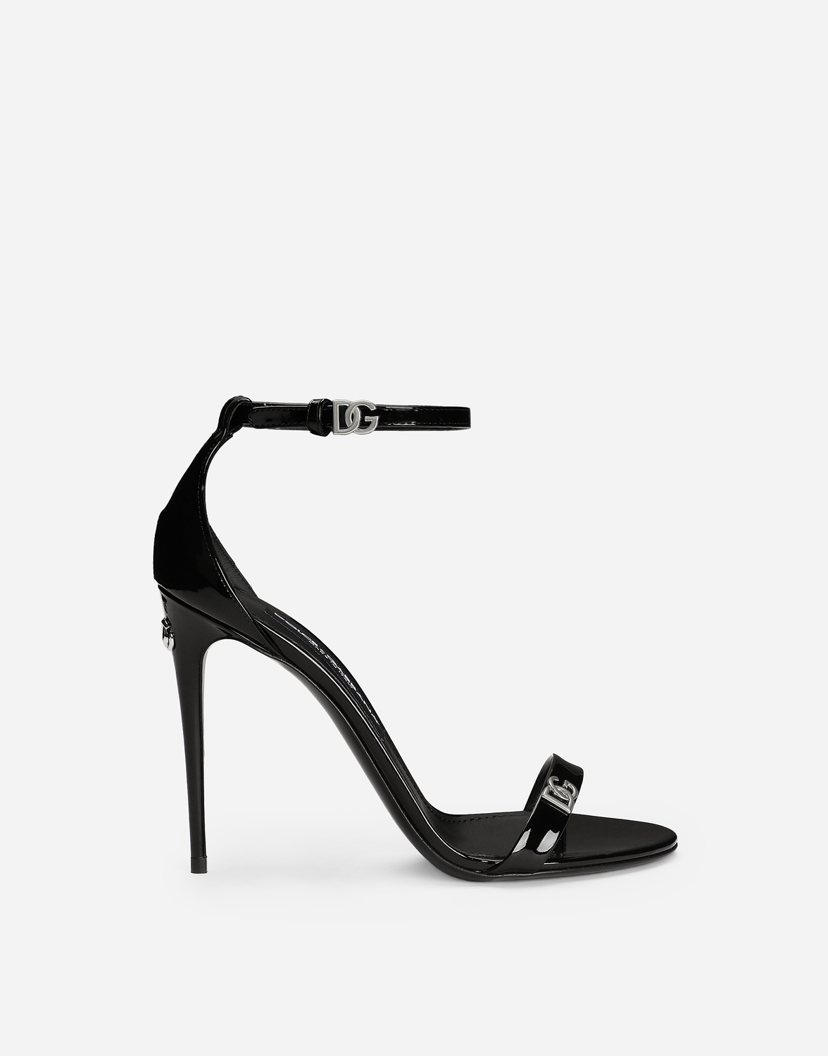 Босоножки из лакированной кожи Dolce & Gabbana, черный