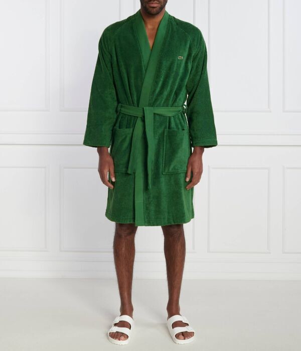 

Халат унисекс Lacoste Home махровый с логотипом бренда, зеленый