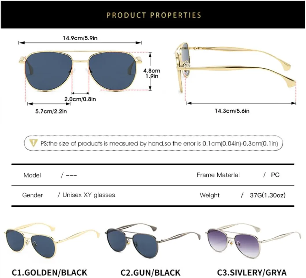 

Модные классические солнцезащитные очки для мужчин и женщин, металлические, с защитой от УФ-излучения UV400, идеально подходят для путешествий UATXTAU, Gray Gray