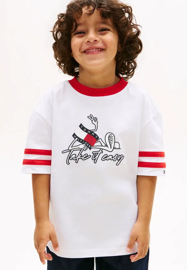 Футболка с принтом в виде волнистого флага Tommy Hilfiger, White
