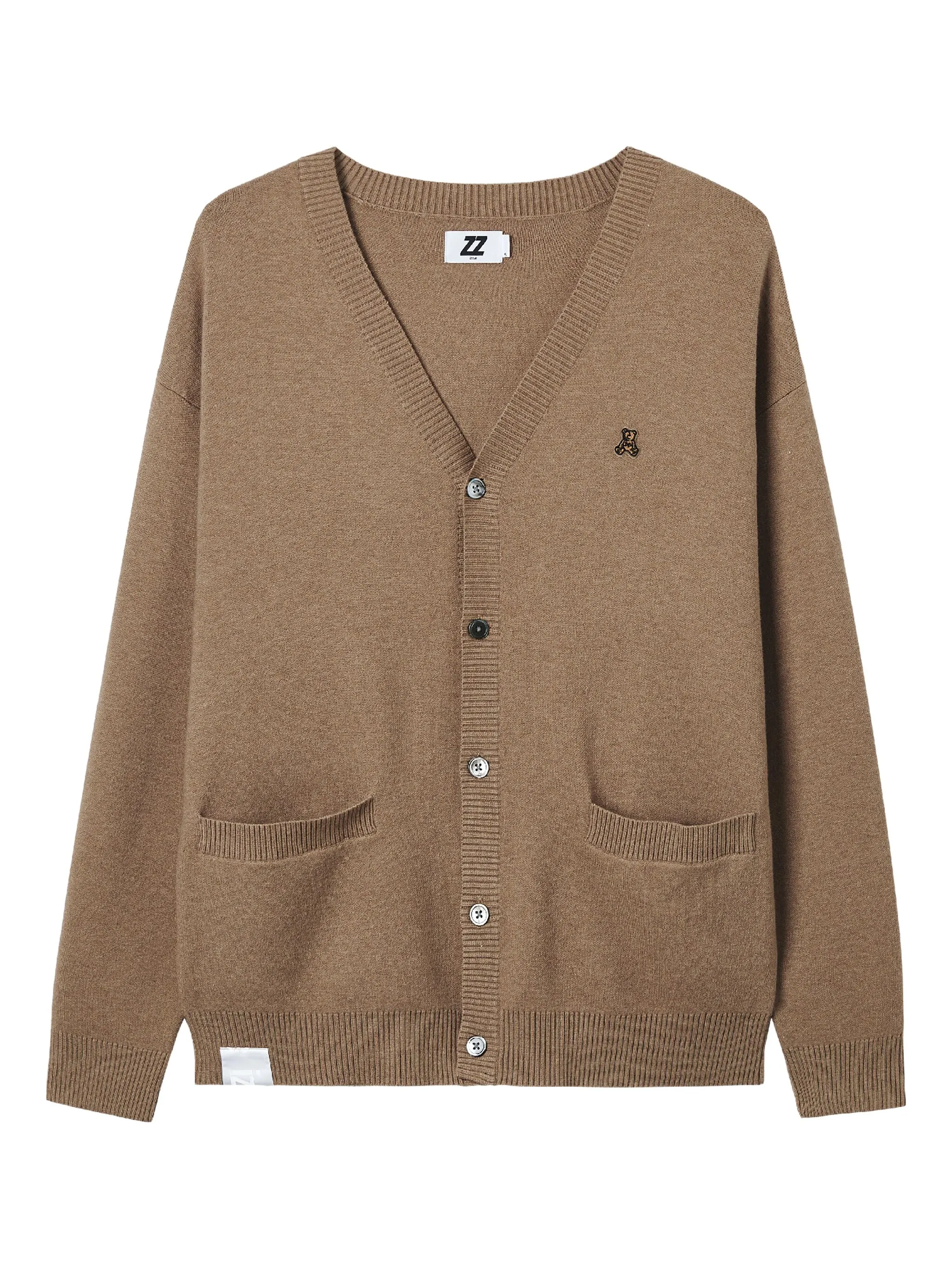 

Кардиган с накладным карманом и логотипом Izzue, коричневый