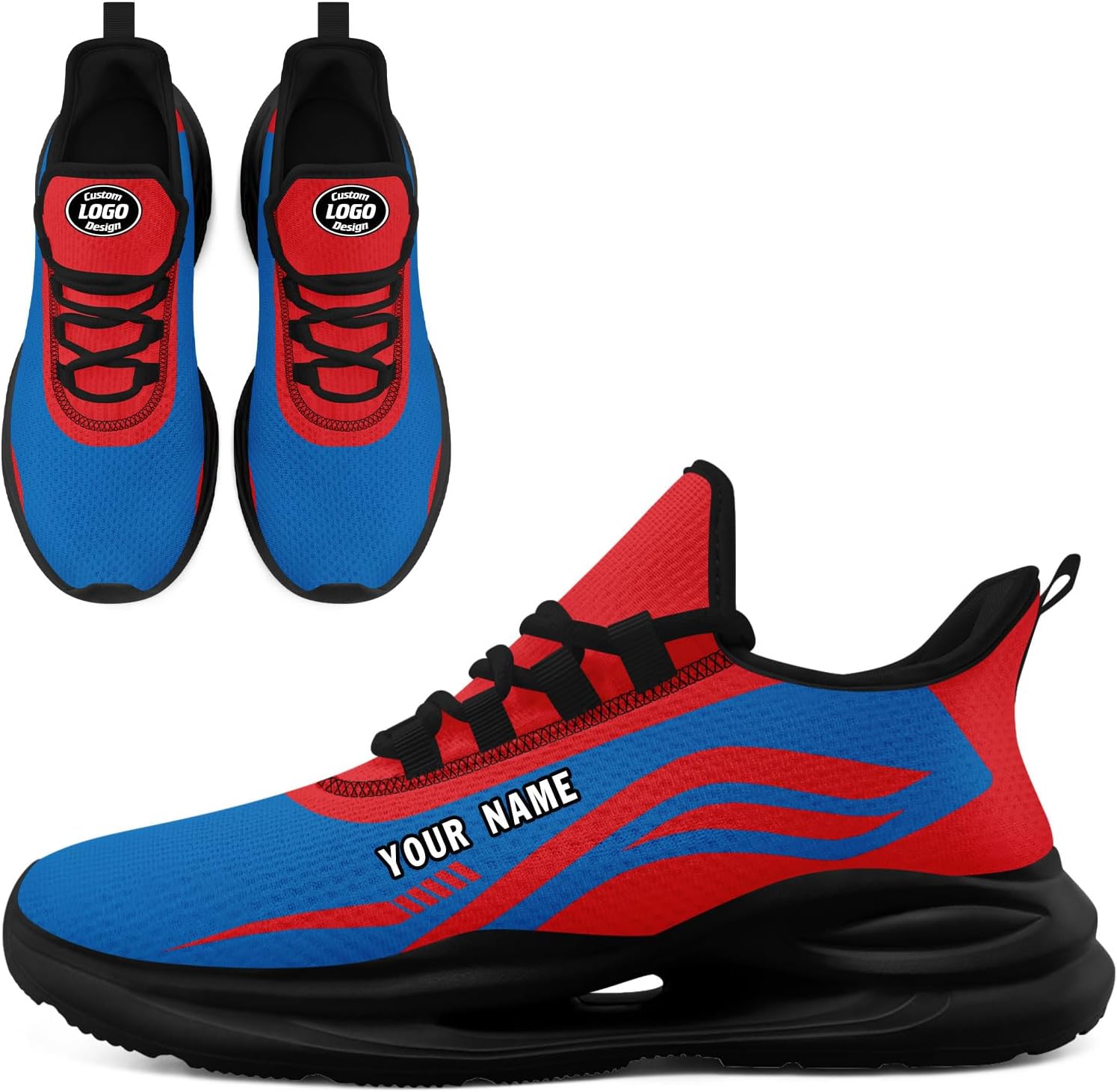 

Кроссовки AWSOLE Custom Sports Team для мужчин и женщин, персонализированный подарок с логотипом и именем, легкие кроссовки для бега, тенниса, бейсбола и тренажерного зала, черный/красный/синий