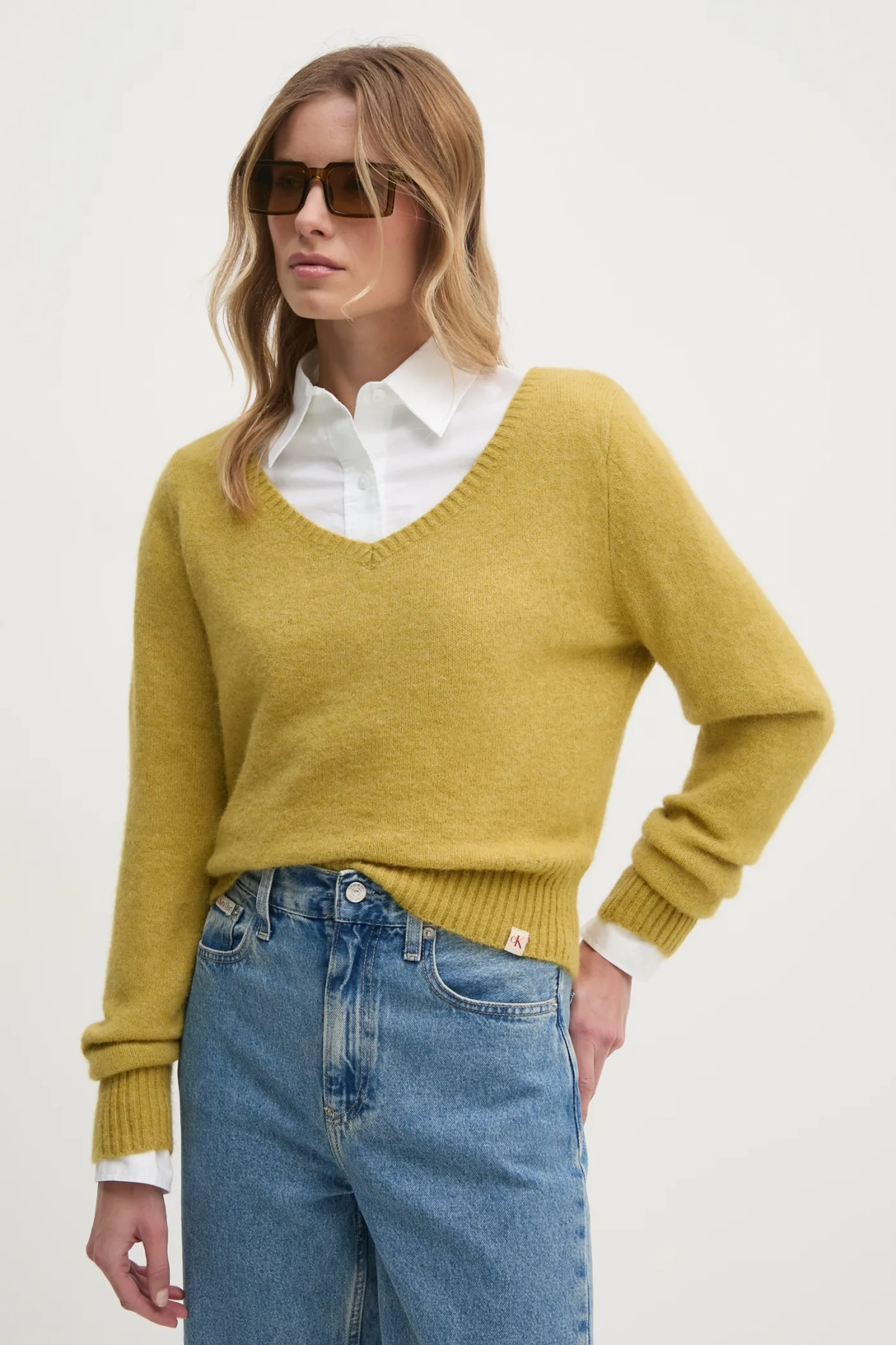 

Свитер из смесовой шерсти Calvin Klein Jeans, желтый