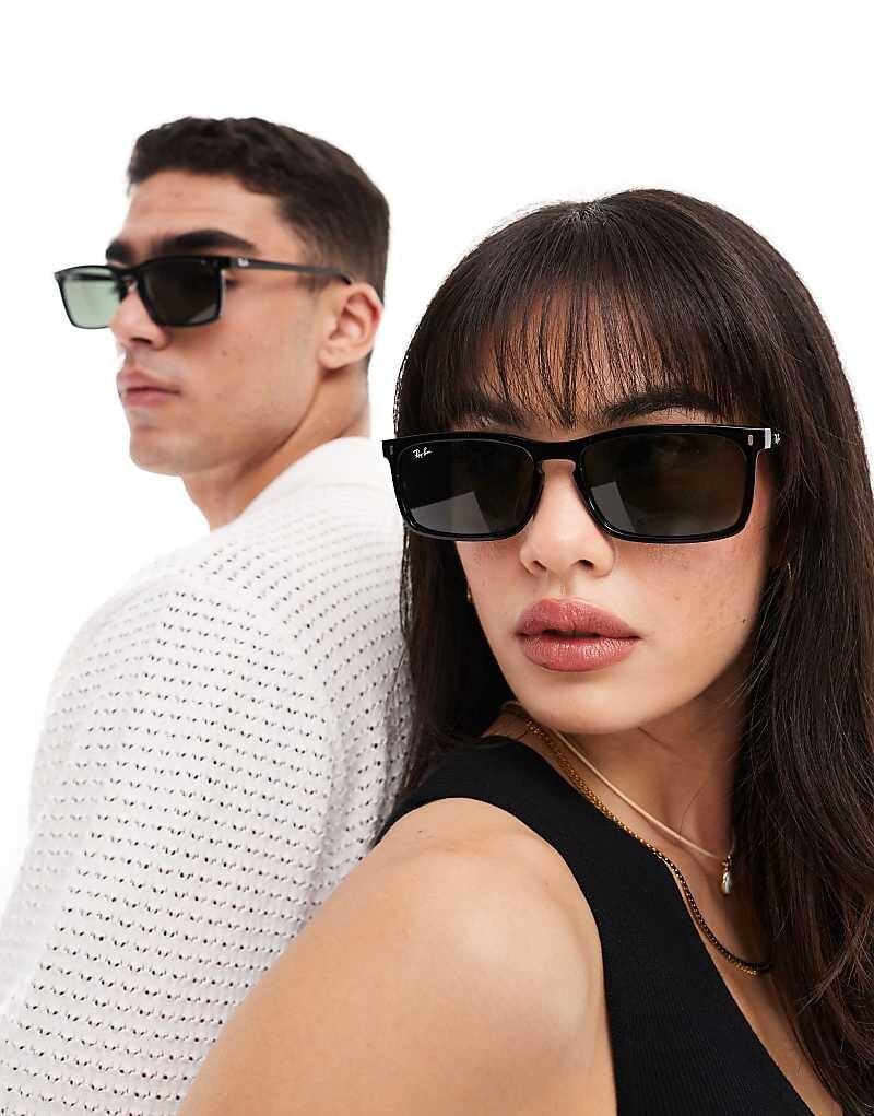

Черные квадратные солнцезащитные очки Ray-Ban